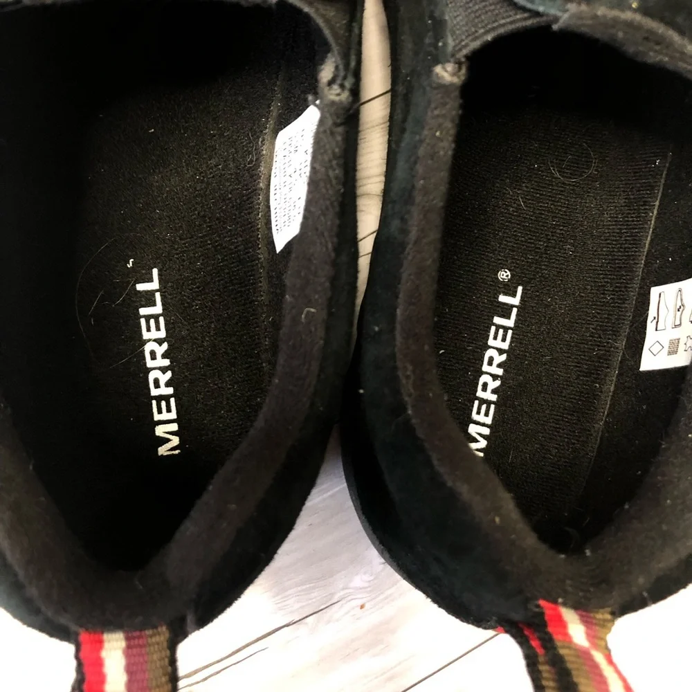 Merrell Shoes Boys 5.5 fit Womens 8 Jungle Moc Kids Black Suede Waterproof